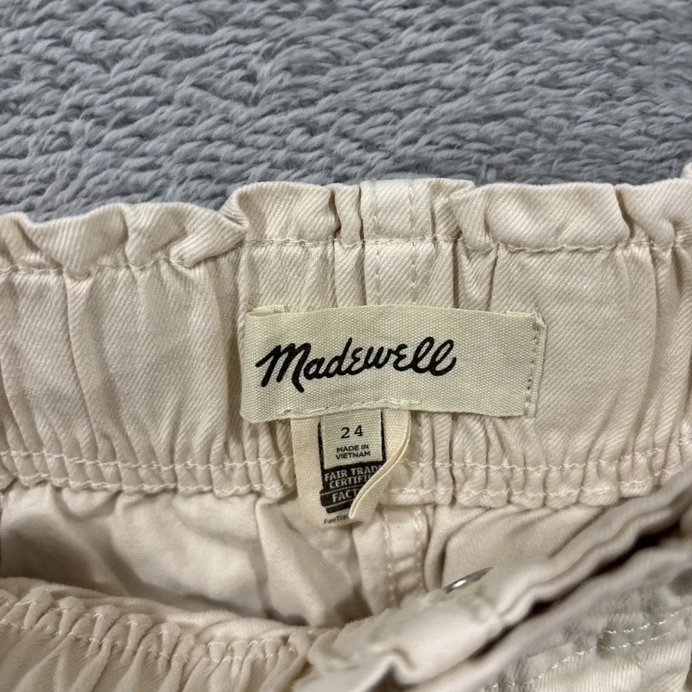 Madewell Denim Shorts Jorts Women's 24 High Rise Cream Boho Summer